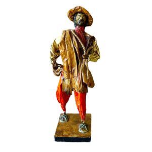 Vintage Mexican Paper Mache Folk Art Figurine Carrying Coffee Beans